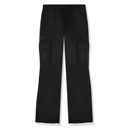 CARGO FLARE TROUSERS - ALL BLACK