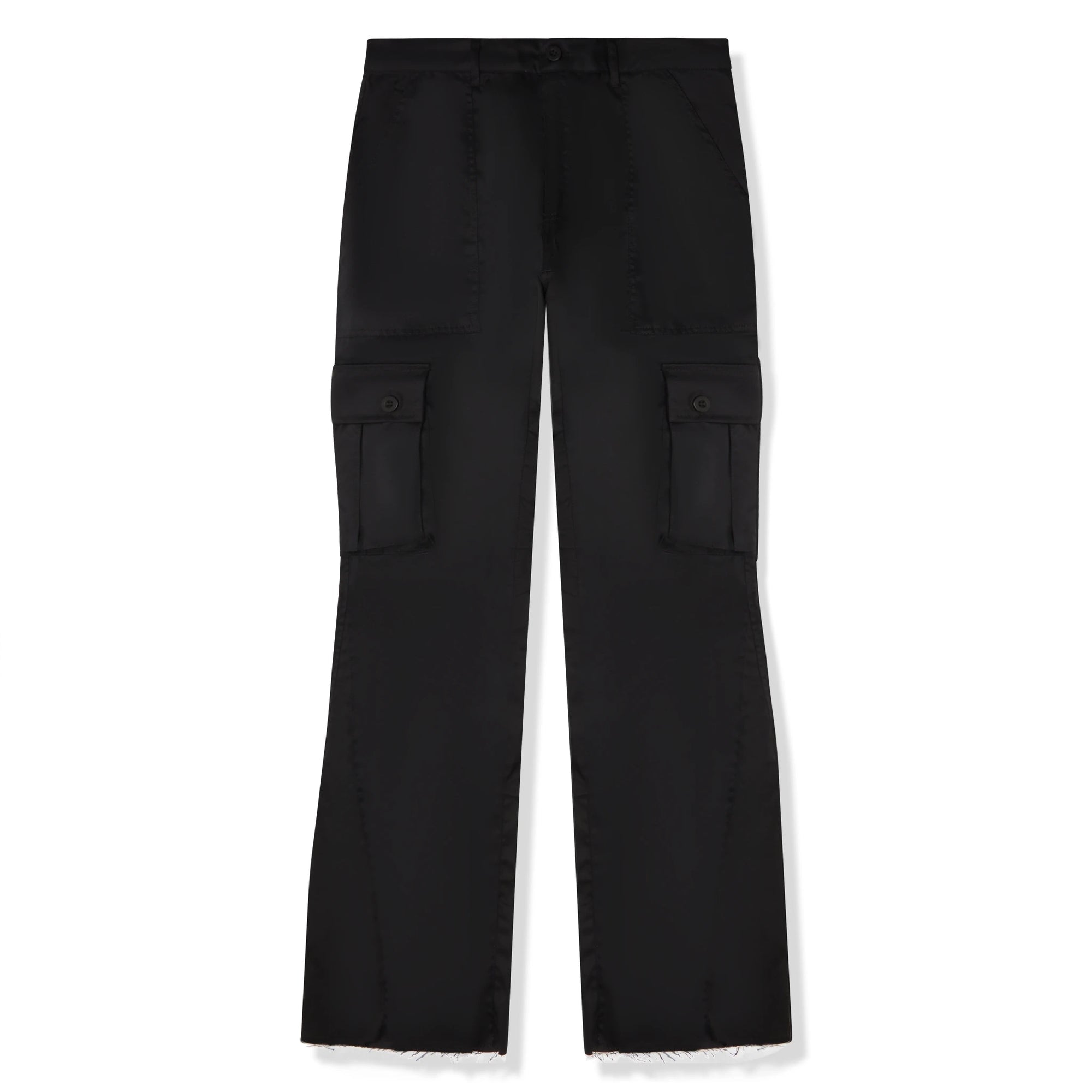 CARGO FLARE TROUSERS - ALL BLACK