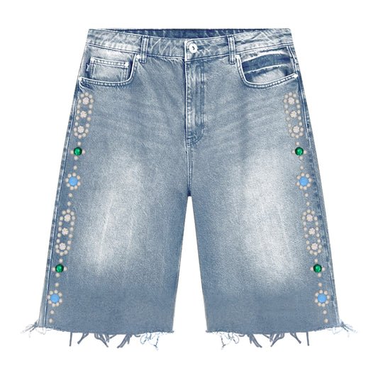 STUD DENIM JORTS