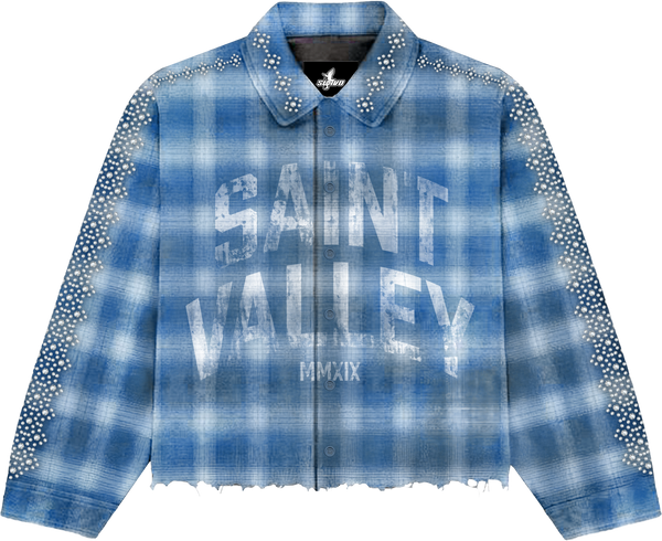 SAINT M×××××× BB_FLANNEL CHECKSHIRT BLUE SAINT Mxxxxxx x BerBerjin BB Flannel Shirt Check 