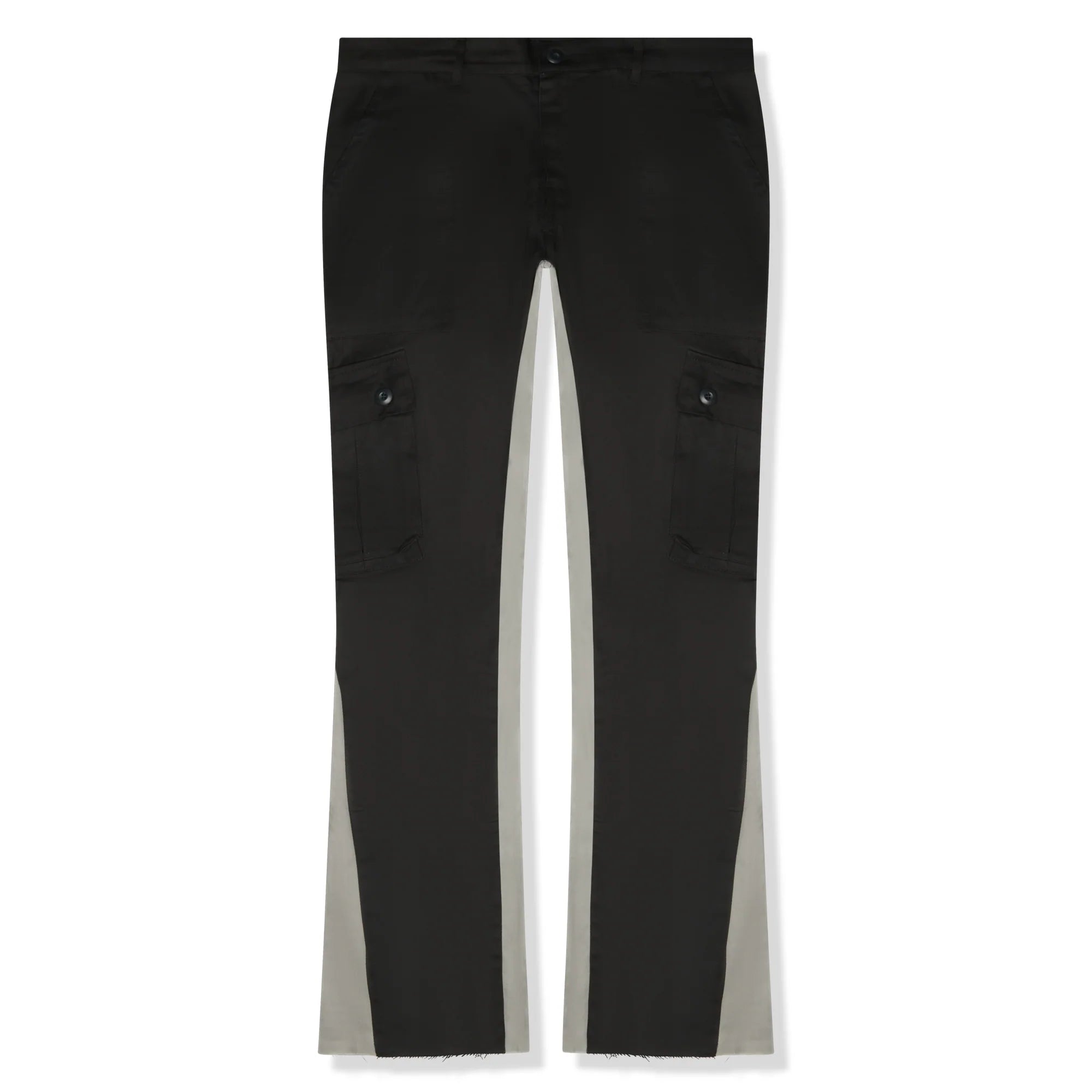 CARGO FLARE TROUSERS - BLACK