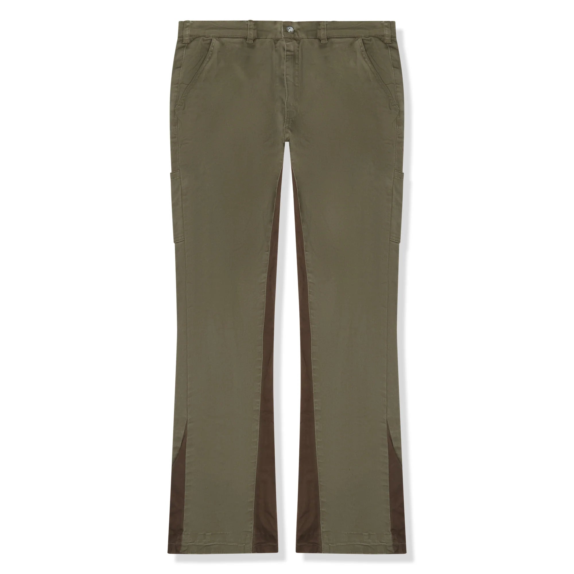 Khaki flare jeans deals