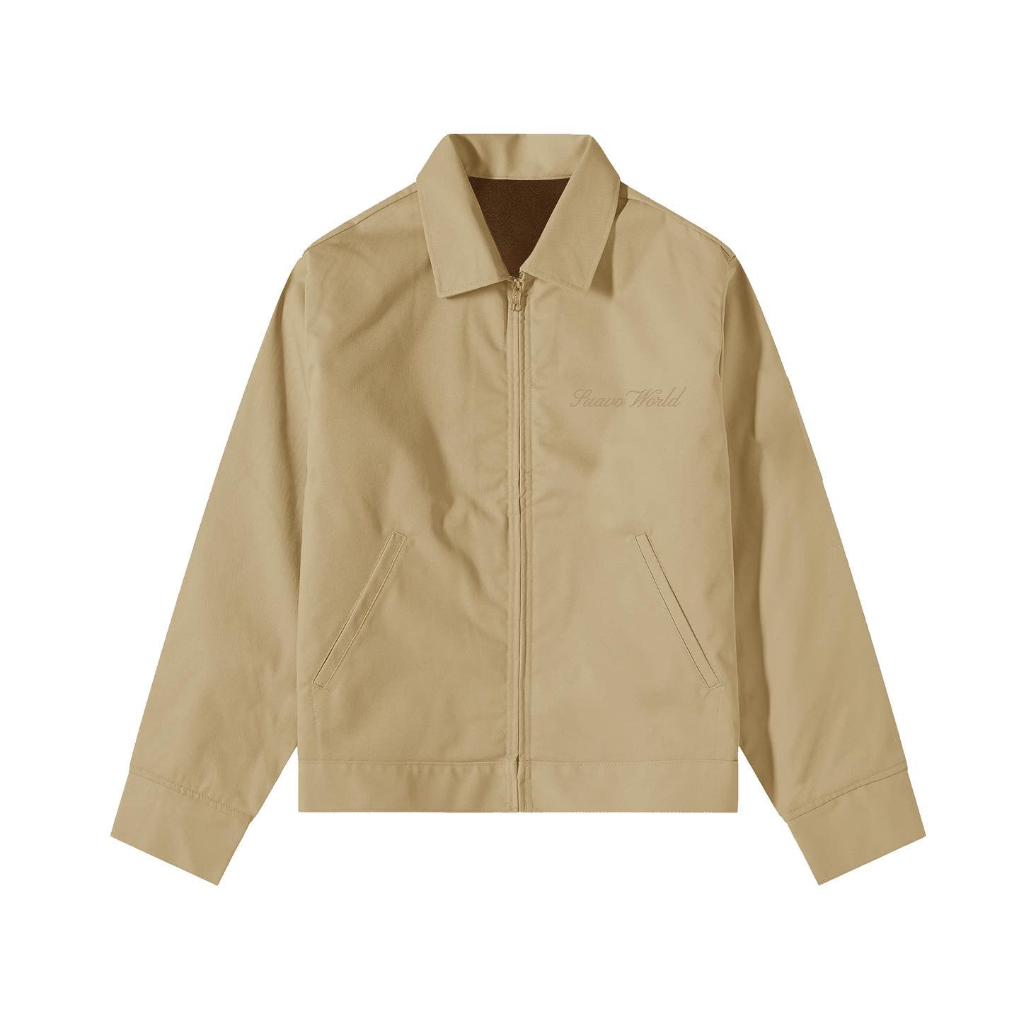 REVERSIBLE WORK JACKET - KHAKI/CREAM