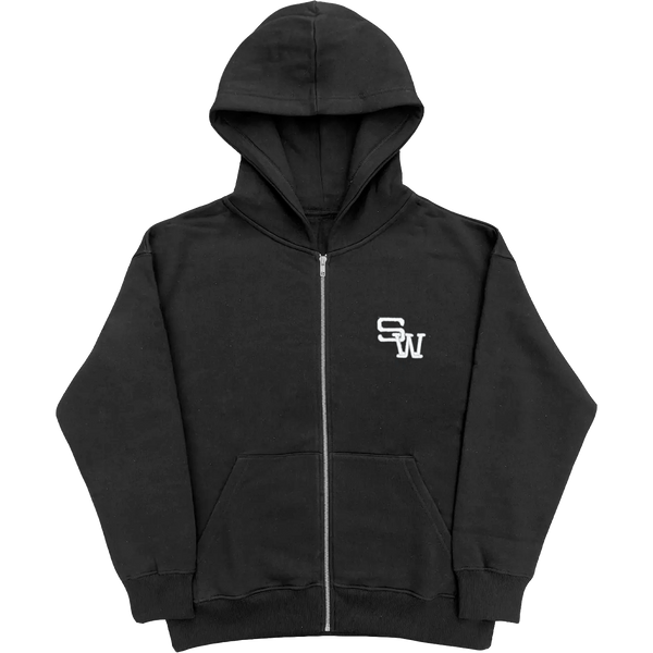 SW ZIP HOODIE - BLACK