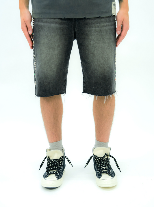 STUD DENIM JORTS