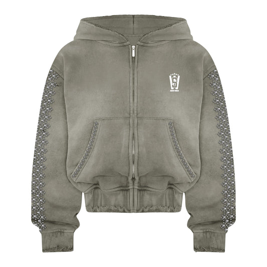STUD ZIP HOODIE