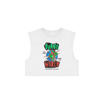 WOMEN'S WHO CARES CROPPED VEST - WHITE