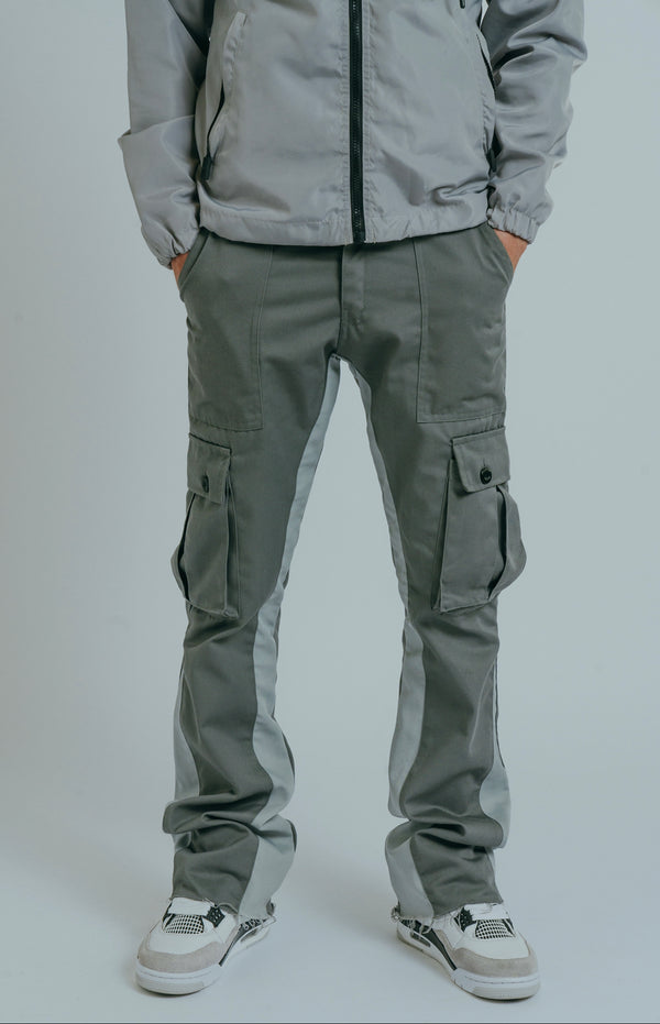 CARGO FLARE TROUSERS - GREY – SUAVO WORLD