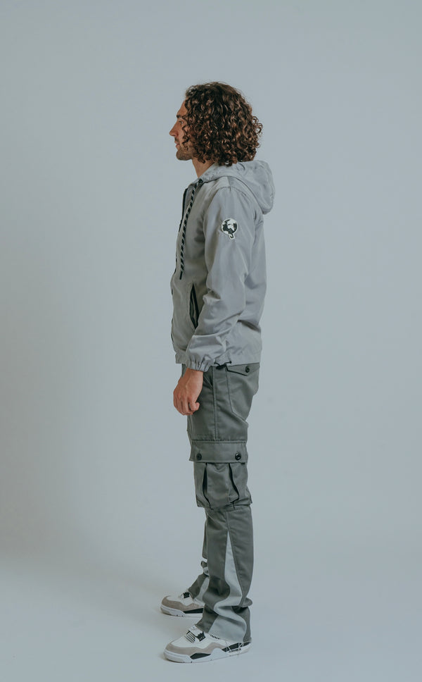 grey cargo pants, cargo flare trousers, mens cargos, cargo trousers, flare cargos, combat pants