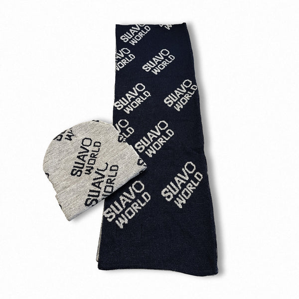 SIGNATURE SCARF - NAVY/GREY