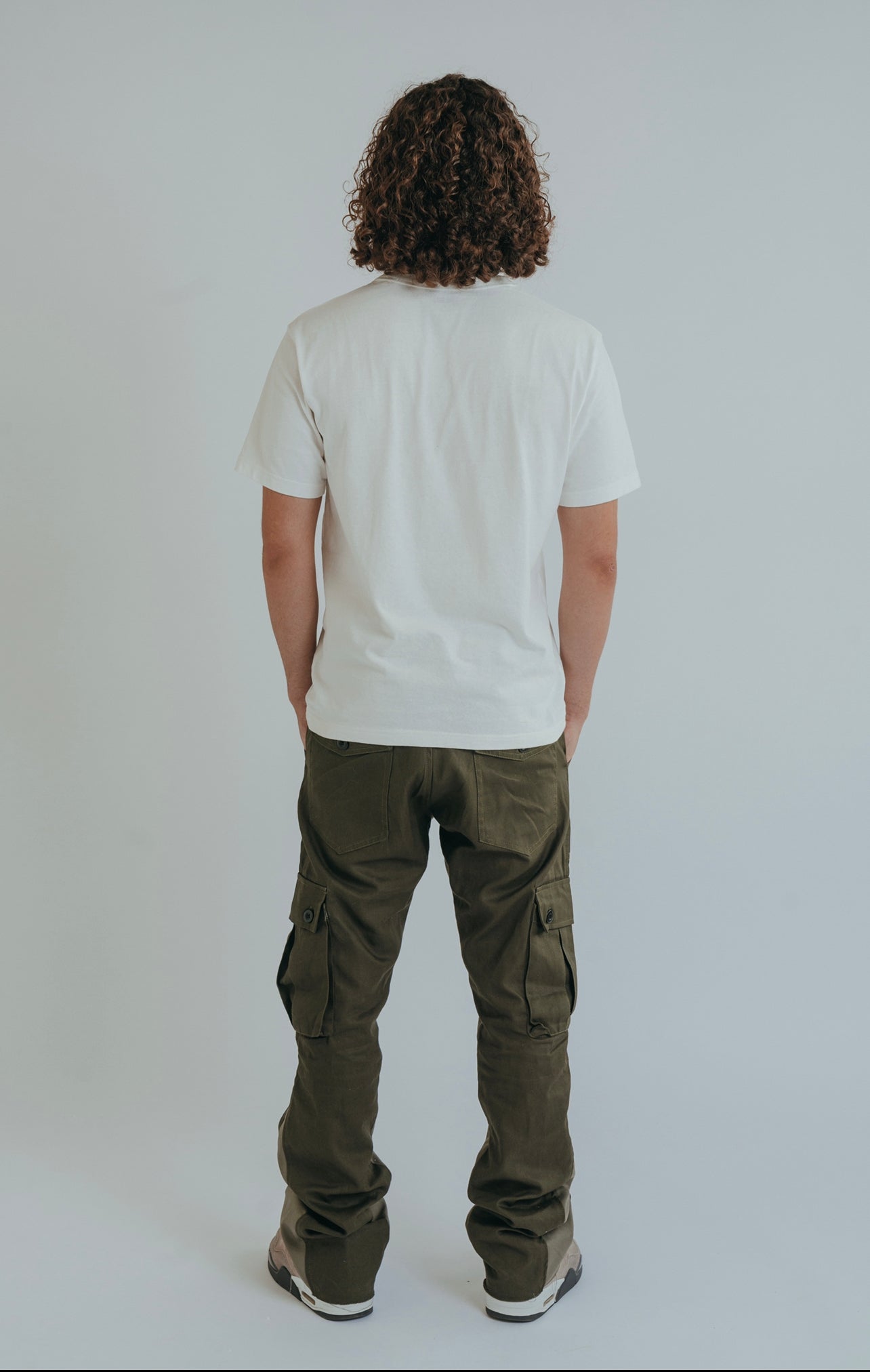 khaki cargo pants, cargo flare trousers, mens cargos, cargo trousers, flare cargos, combat pants, green