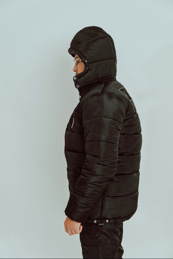 Signature hooded down puffer coat sales