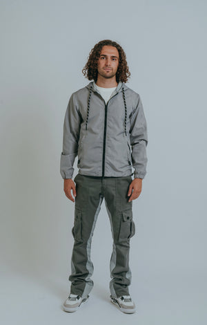 grey cargo pants, cargo flare trousers, mens cargos, cargo trousers, flare cargos, combat pants