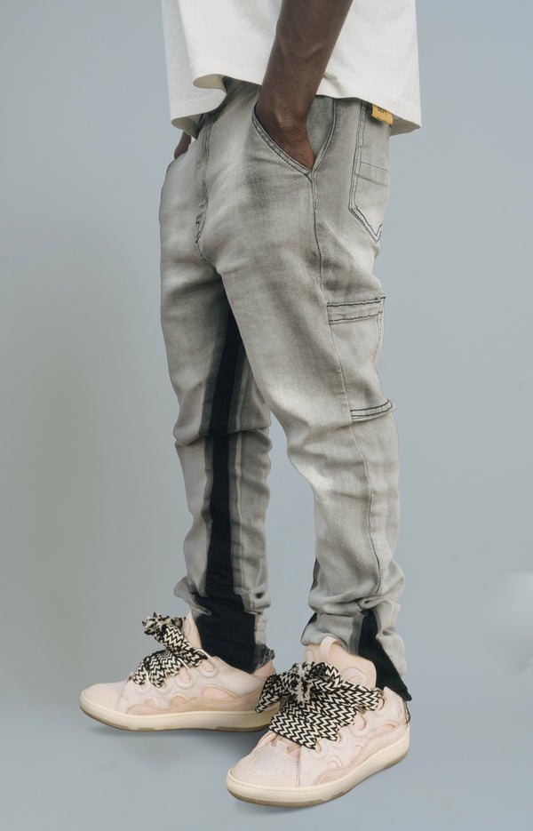 FLARE DENIM - GREY