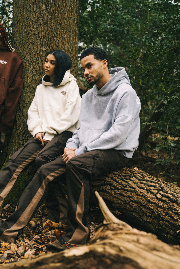 CARGO FLARE TROUSERS - BROWN