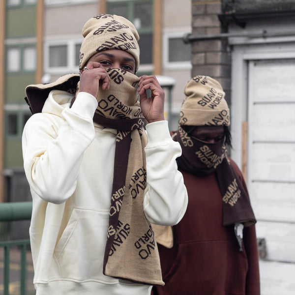 SIGNATURE SCARF - BROWN/CREAM