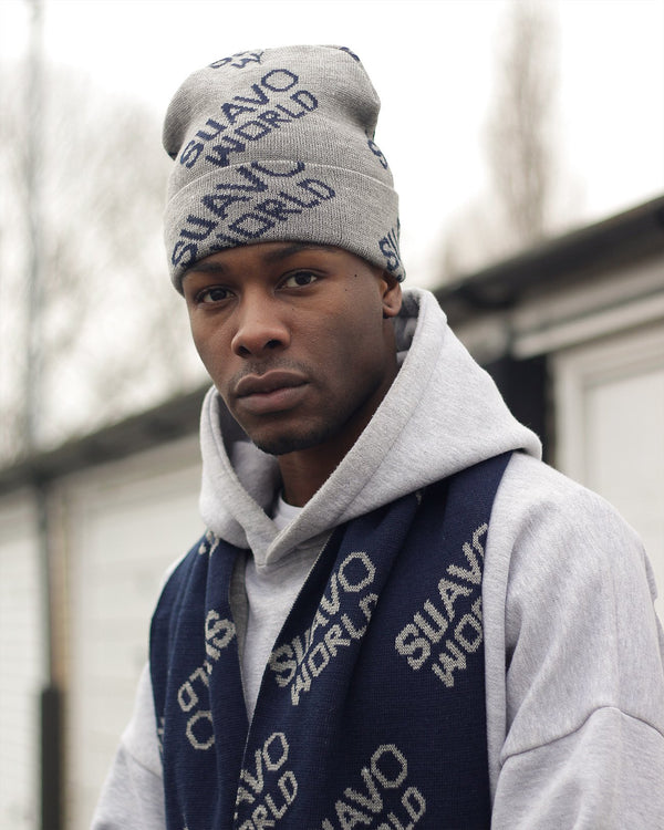 SIGNATURE SCARF - NAVY/GREY